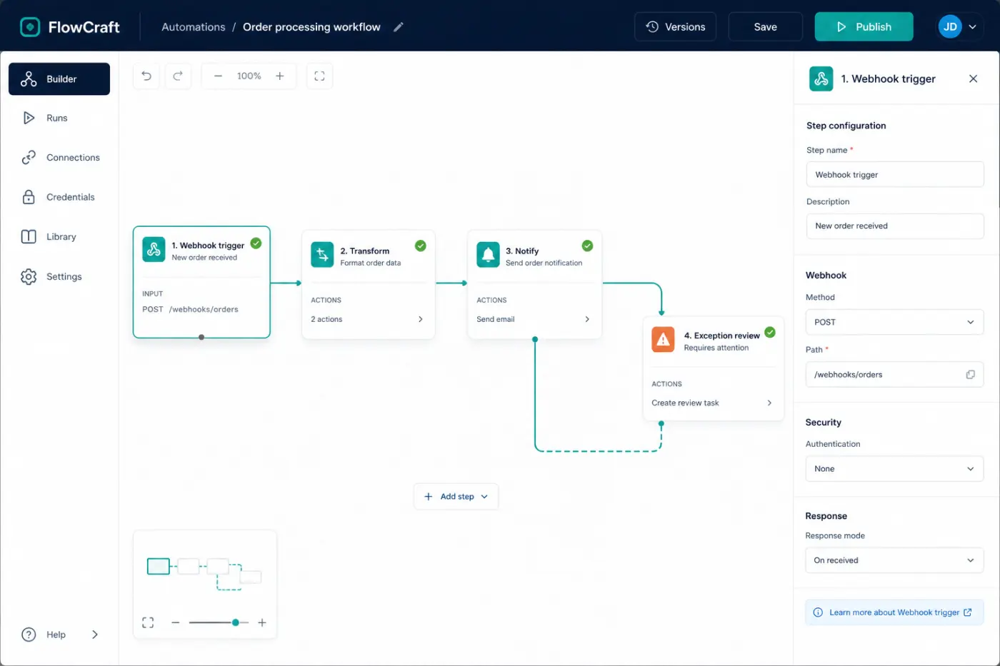 Automation workflow screenshot