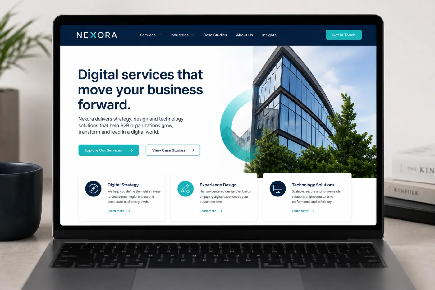 Marketing website UI screenshot